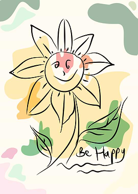Happy Flower Illustration
