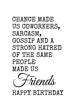 Coworker Friendship Birthday Text Art