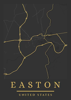 Easton, United States Map Art