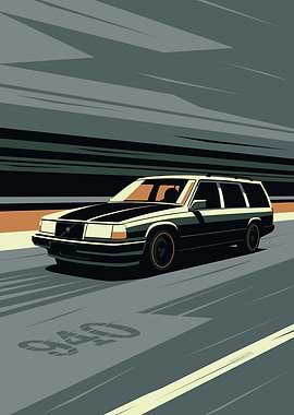 940 Wagon Turbo Birck Swedish Tank Illustration