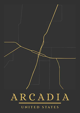 Arcadia, United States Minimalist Map