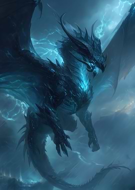 Blue Dragon in Stormy Weather
