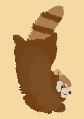 Sleeping Red Panda Illustration