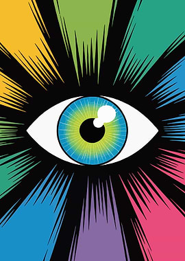 Colorful Eye Pop Art Illustration