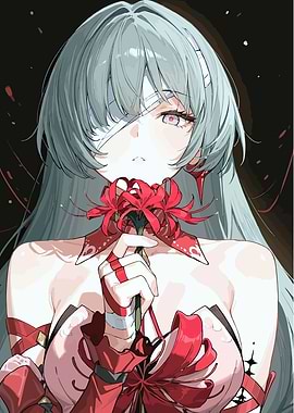 Girl with Red Spider Lily