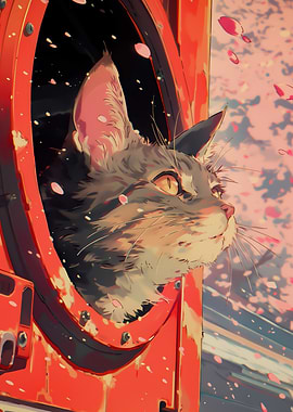 Nostalgic Journey Cat and Sakura