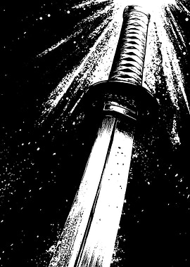 Monochrome Katana Sword Art
