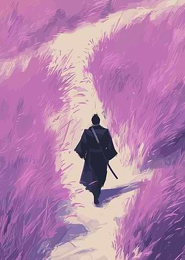Samurai in a Field of Lavender
