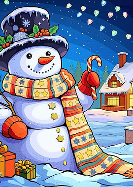 Festive Snowman Candy Cane