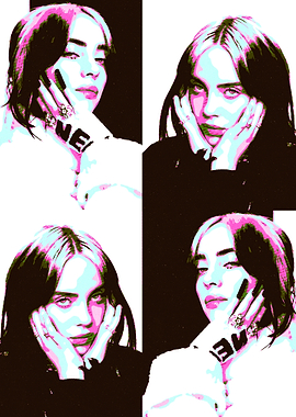 Billie Eilish Pop Art Portrait Collage