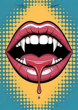 Vampire Lips Pop Art