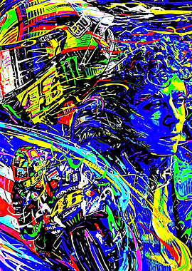 Valentino Rossi Abstract Portrait