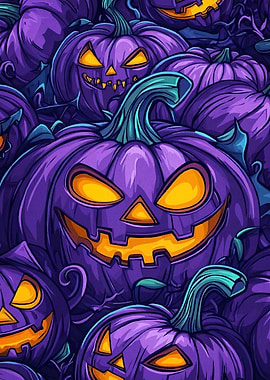 Purple Halloween Pumpkins