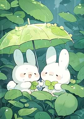 Rabbit Umbrella Rain
