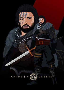 Crimson Desert Warrior Illustration