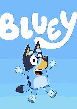 Bluey Cartoon Character Illustration