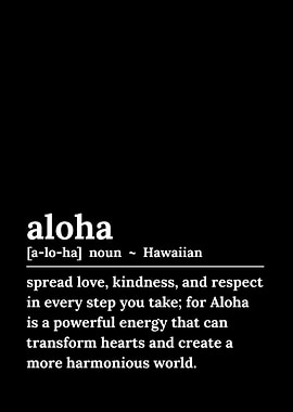 Aloha Definition Black and White
