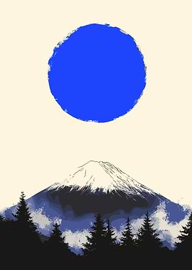 Mount Fuji and Blue Sun