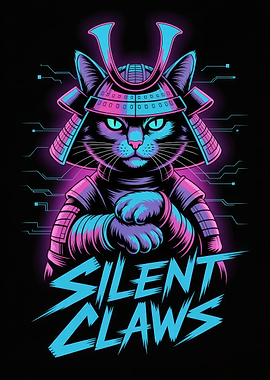 Cyberpunk Samurai Cat 'Silent Claws'