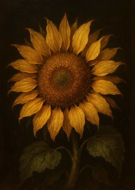 Sunflower Botanical Painting