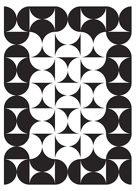 Abstract Black and White Geometric Pattern