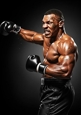 Mike Tyson Boxing Portrait