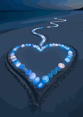 Heart of Stones on a Beach