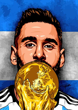 Lionel Messi World Cup Victory Art