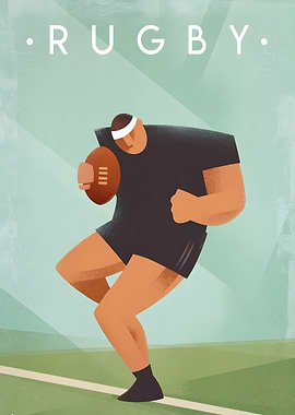 Rugby Player Illustration