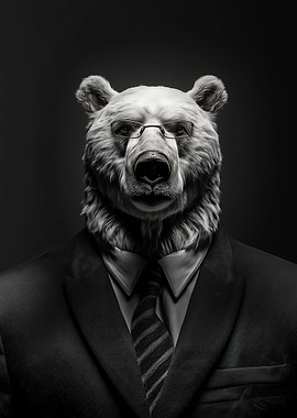 Bear in Suit and Glasses