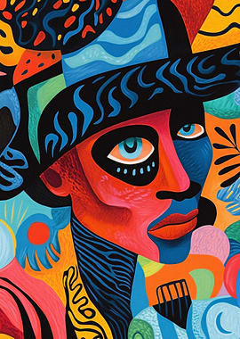 Abstract Colorful Face Portrait