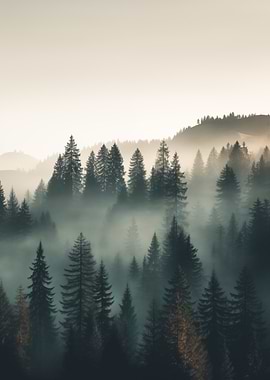 Misty Forest Landscape