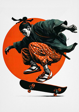 Samurai Skateboarder