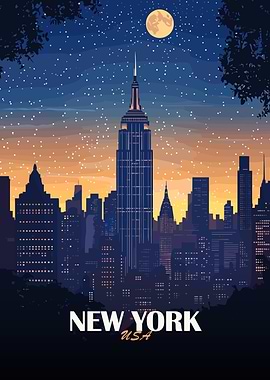 New York City Skyline at Night