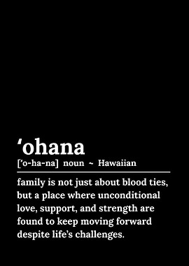 Ohana Definition Black and White