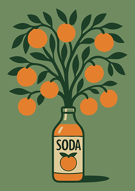 Orange Soda Tree Illustration