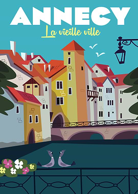 Annecy, France Travel Poster
