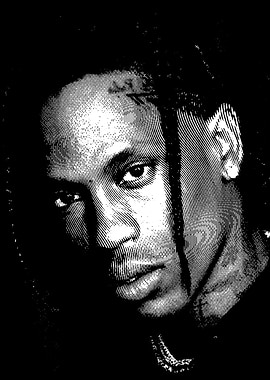 Travis Scott Black and White Portrait