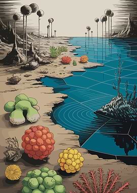 Alien Landscape with Strange Flora