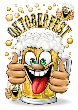 Oktoberfest Cartoon Beer Mug