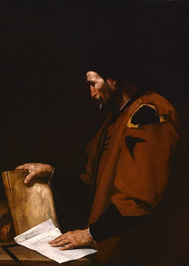 Man Reading Book Painting