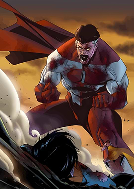 Invincible Comic Book Battle Scene