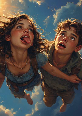 Youthful Skyward Gaze