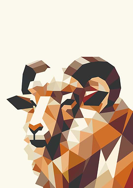Geometric Ram Portrait