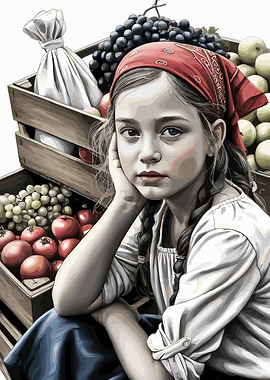 Girl with Fruit Still Life