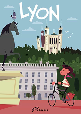 Lyon, France Travel Poster
