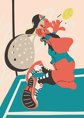 Tennis Player Illustration