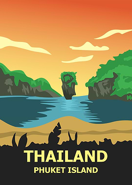 Thailand Phuket Island Travel Poster