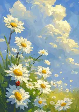 Daisy Field Painting