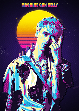 Machine Gun Kelly Retro Art